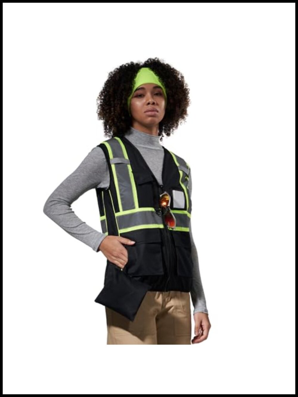 High Vis Reflective Safety Vest for Women 7 Pockets Zipper